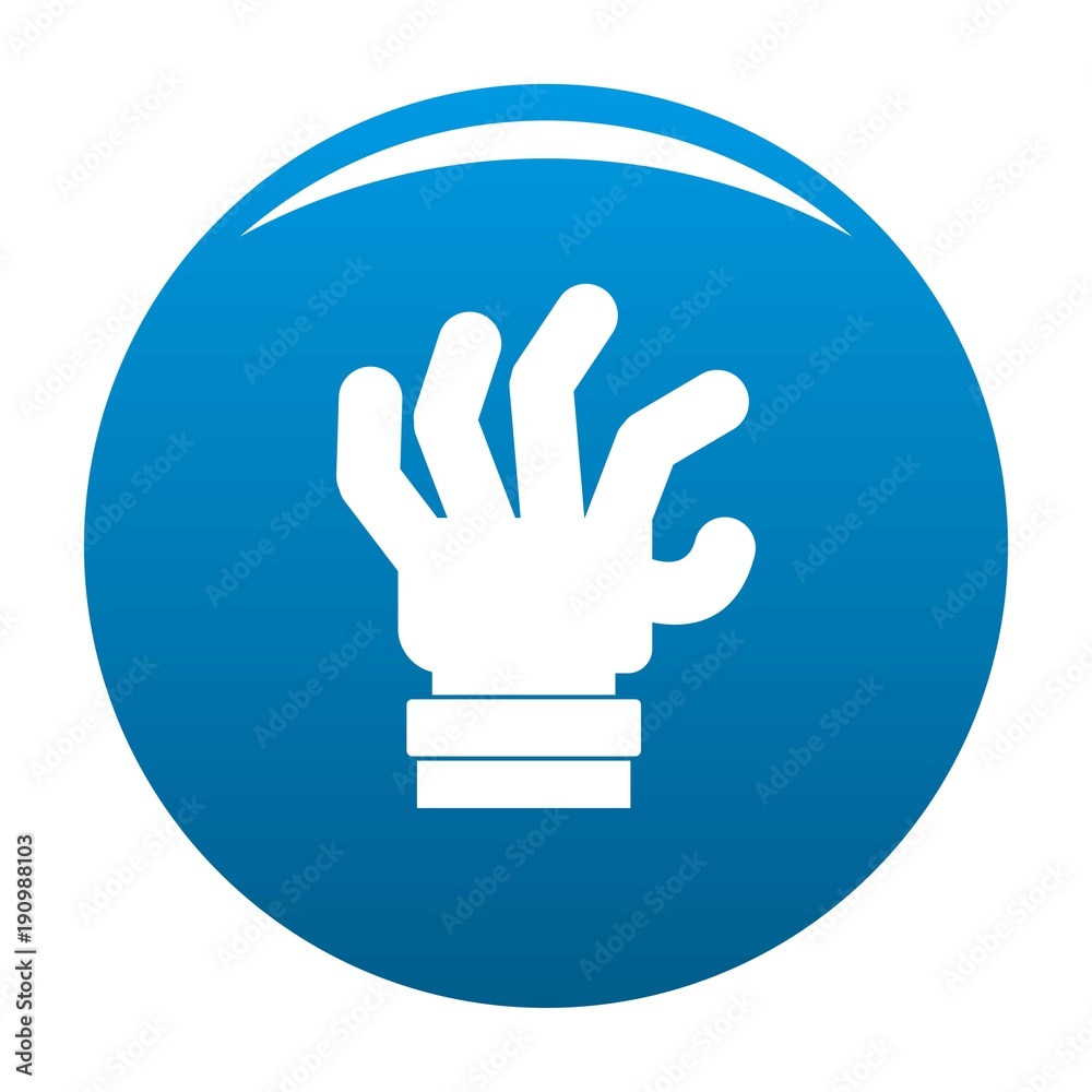 Hand fear icon vector blue circle isolated on white background Hand fear icon vector blue circle isolated on white background