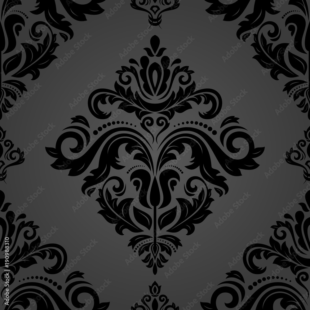 Orient vector classic dark pattern. Seamless abstract background with vintage elements. Orient background