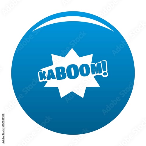 Comic boom kaboom icon vector blue circle isolated on white background 