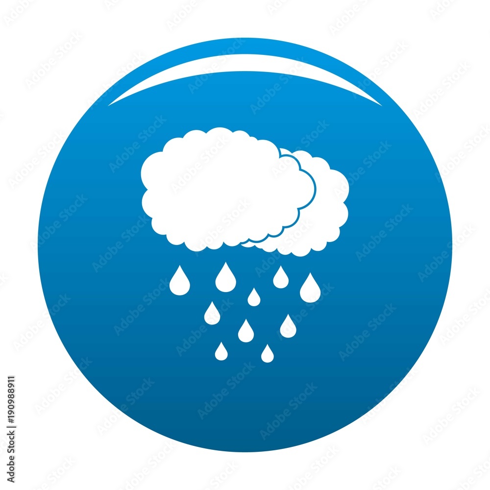 Cloud rain icon vector blue circle isolated on white background Cloud rain icon vector blue circle isolated on white background