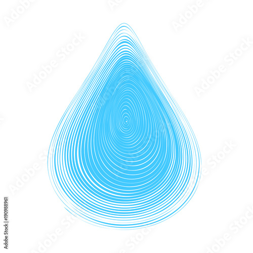 Blue abstract water drop. Vector illustration