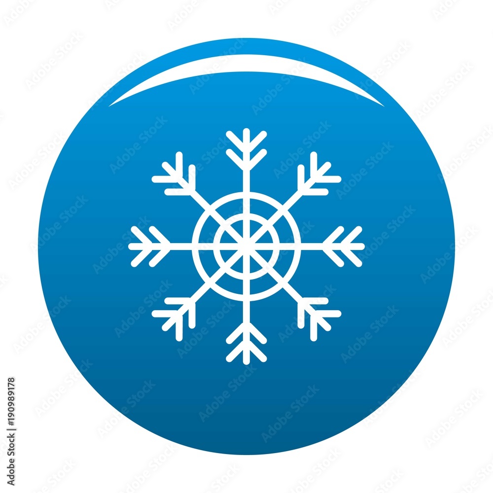 Snowflake icon vector blue circle isolated on white background Snowflake icon vector blue circle isolated on white background