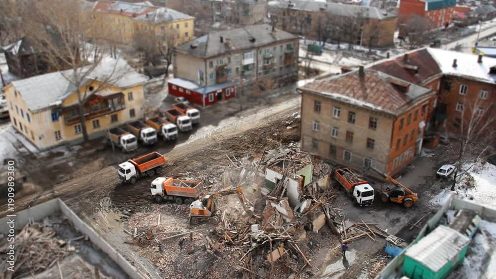 Destroy the building with special machines