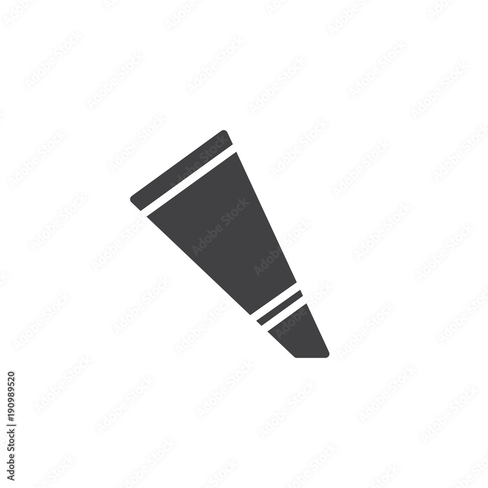 Pastry bag for decorate cake icon vector, filled flat sign, solid pictogram isolated on white. Icing bag and nozzle symbol, logo illustration. Pastry bag for decorate cake icon vector, filled flat sign, solid pictogram isolated on white. Icing bag and nozzle symbol, logo illustration.