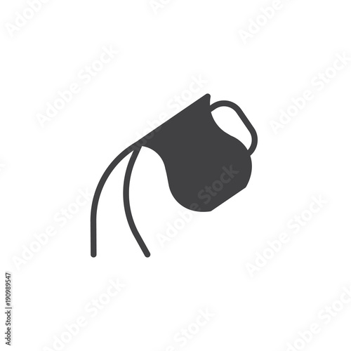 Jug pour water icon vector, filled flat sign, solid pictogram isolated on white. Decanter with water pouring symbol, logo illustration.