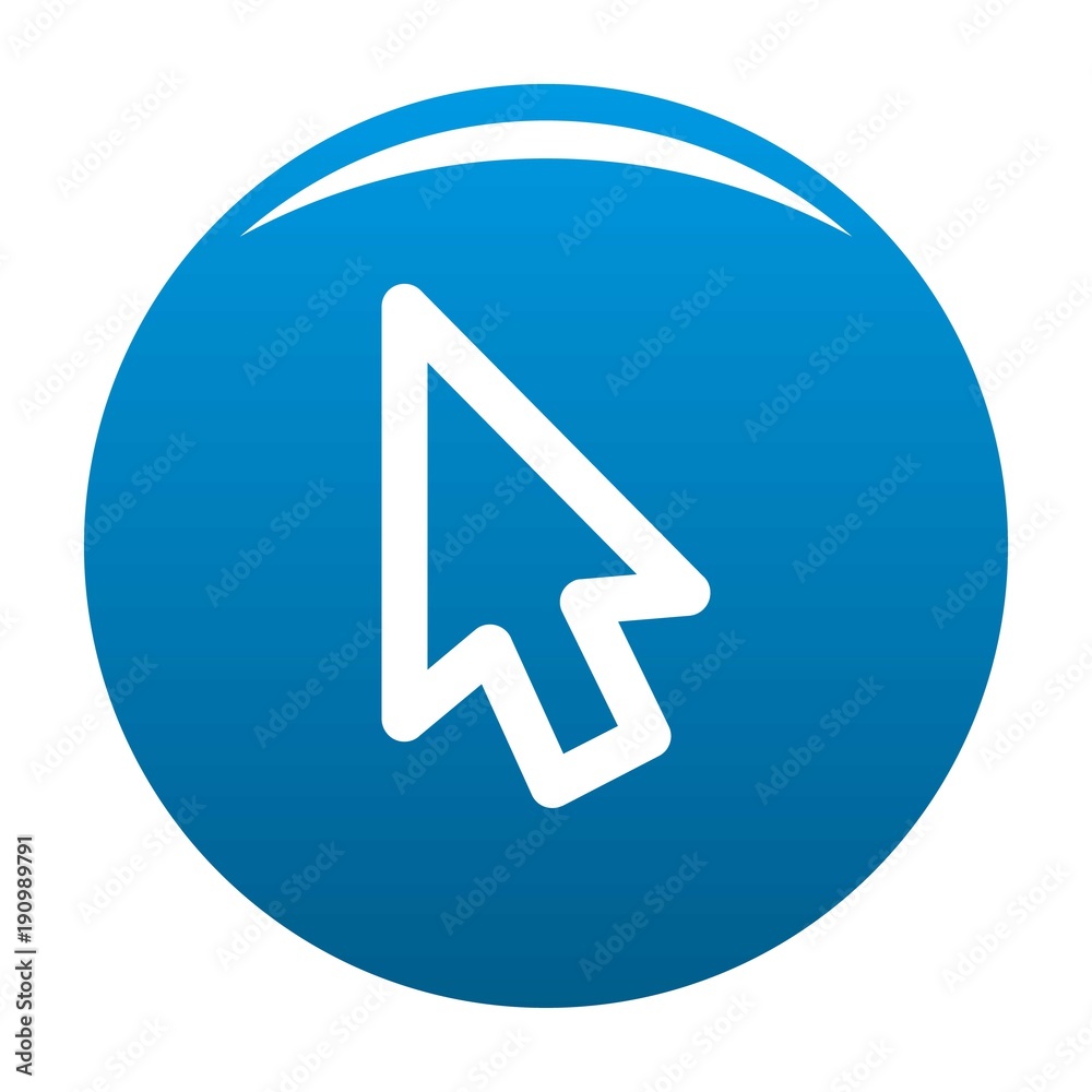 Cursor retro element icon vector blue circle isolated on white background Cursor retro element icon vector blue circle isolated on white background