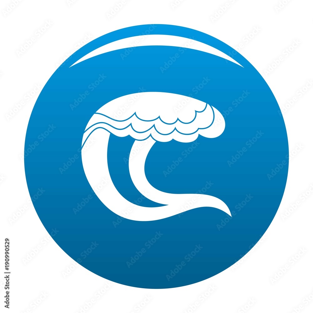 Wave water sea icon vector blue circle isolated on white background Wave water sea icon vector blue circle isolated on white background
