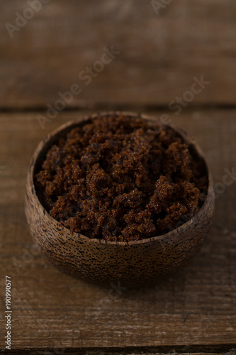 molasses sugar on wooden surface
