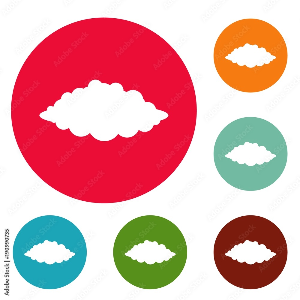 Storm icons circle set vector isolated on white background Storm icons circle set vector isolated on white background