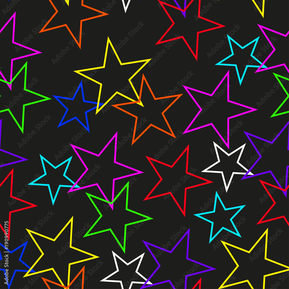 Obraz premium Seamless texture of colored stars.