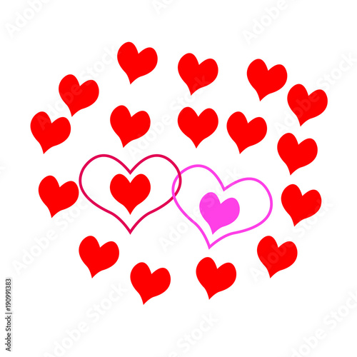 Heart logo design collection. Valentine s day. Love  Cardio icon