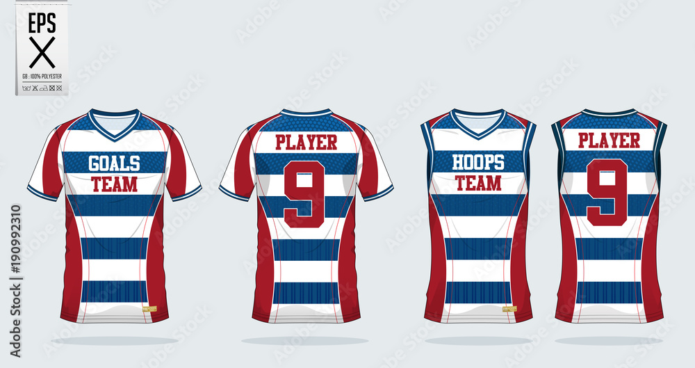 T-shirt sport template design for soccer jersey, football kit and tank top  for basketball jersey.