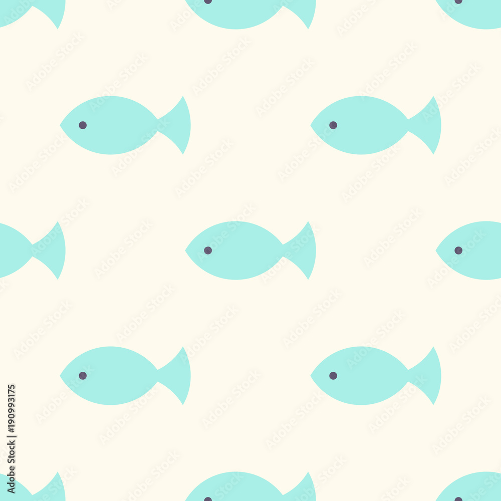 Cute seamless pattern with pink fish, kids simple texture. Baby shower background, vector eps10 Cute seamless pattern with pink fish, kids simple texture. Baby shower background, vector eps10