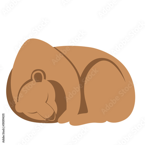 bear sleeping   cartoon vector illustration flat style   profile