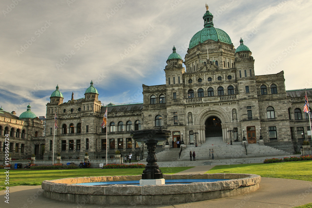 Beatiful building of Parliament palace in Victoria, Canada