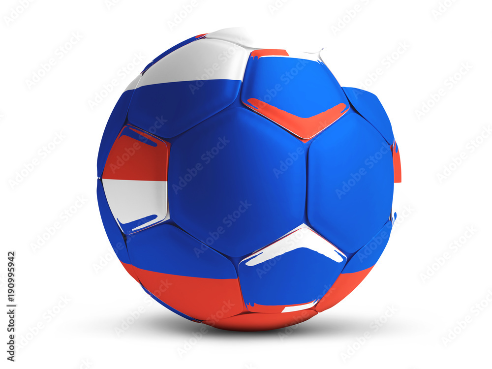 Obraz premium Russia design soccer football ball white blue red 3d rendering