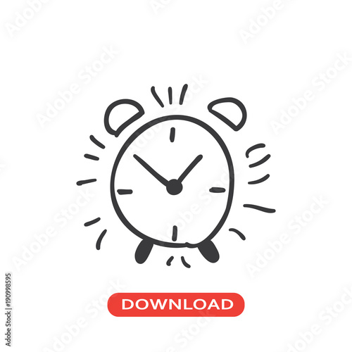 Alarm clock hand drawn icon