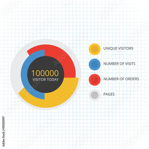 Business data market elements dot bar pie charts diagrams and graphs flat icons set isolated vector illustration.