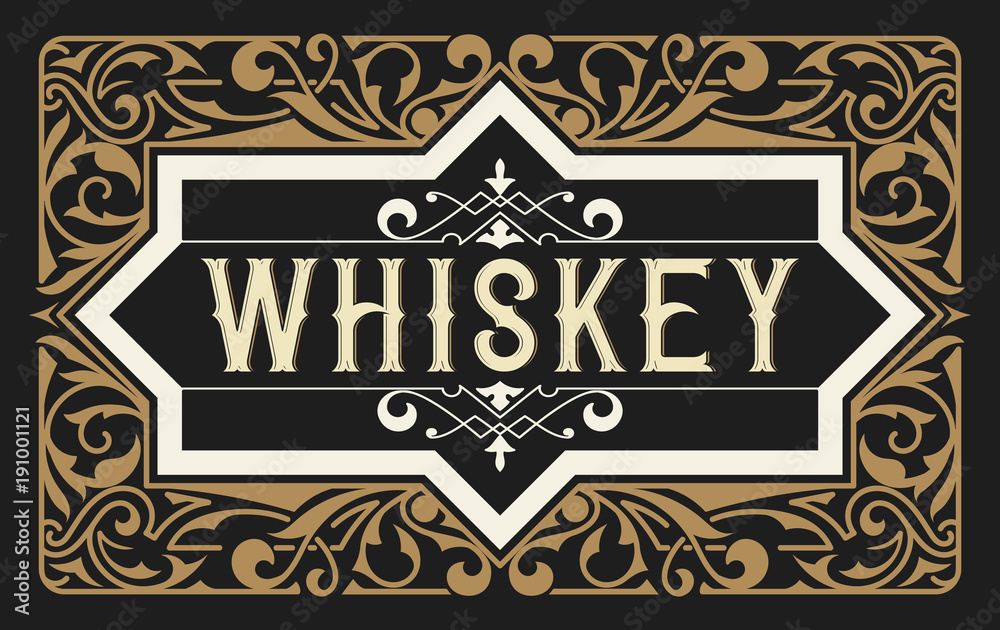 Whiskey card with old frame