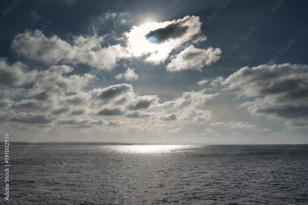 Clouds above Atlantic ocean at Portugal coast.