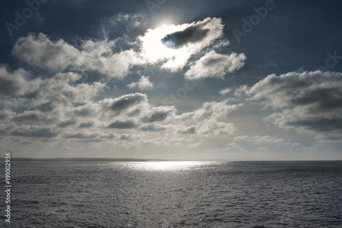 Clouds above Atlantic ocean at Portugal coast.