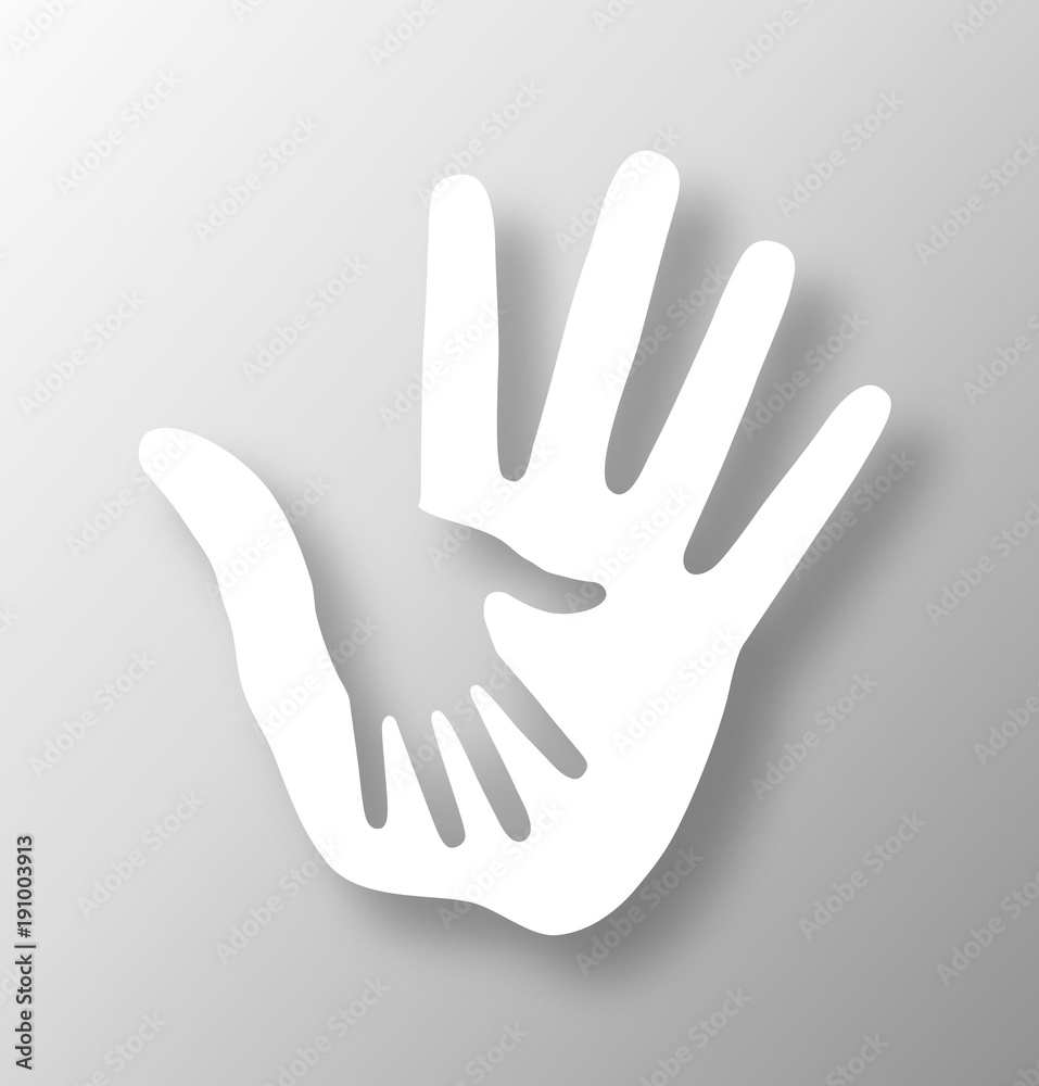 Obraz premium Caring hand applique logo. Vector illustration.