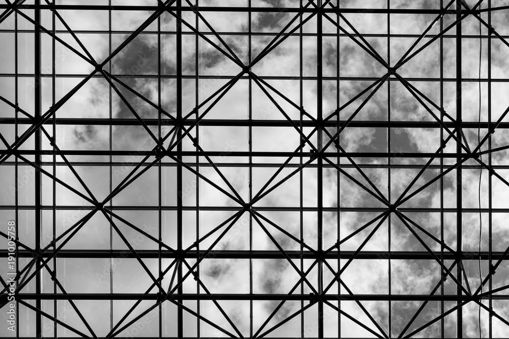 Black and white glass ceiling