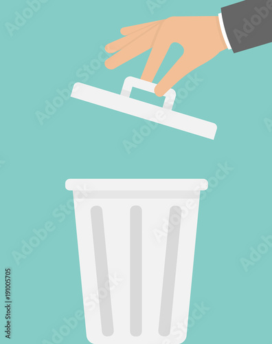 Hand opening trash can
