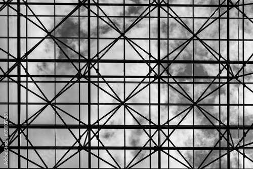 Black and white glass ceiling