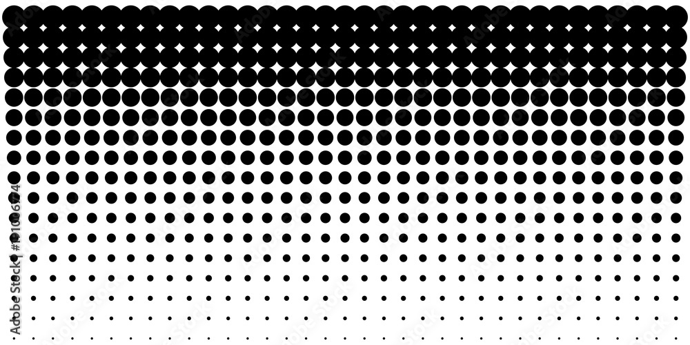 Vertical gradient halftone dots background, horizontal template using ...