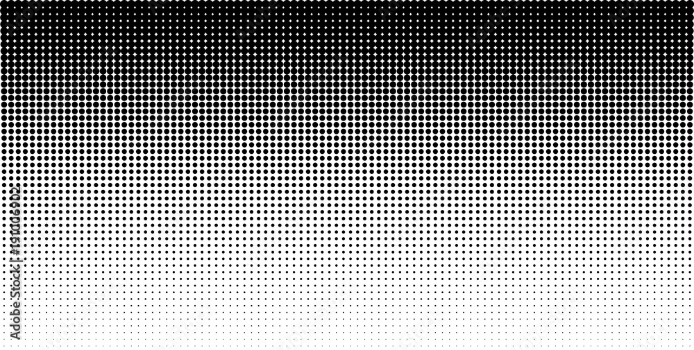 Vertical gradient halftone dots background, horizontal template using ...