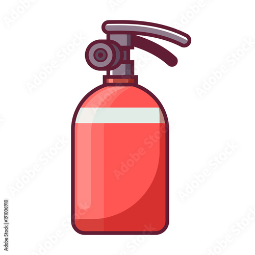 Red fire extinguisher vector icon in flat design.