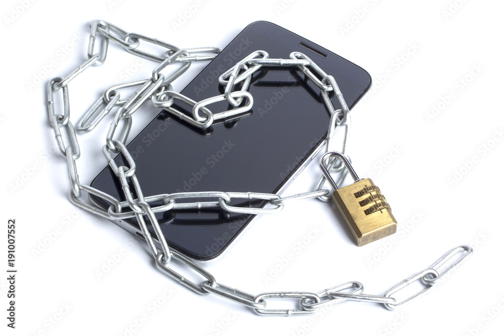 the phone lays flat on the chain and lock the phone lays flat on the chain and lock