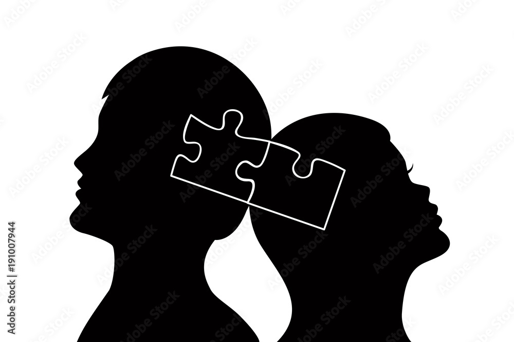 mann und frau passen zusammen puzzle Stock Vector | Adobe Stock