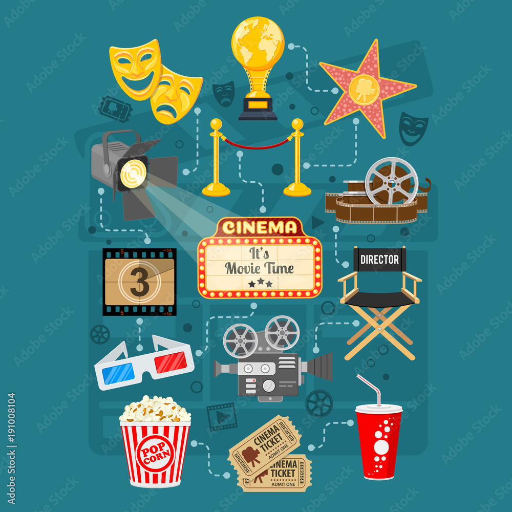 Fototapeta premium Cinema and Movie Infographics