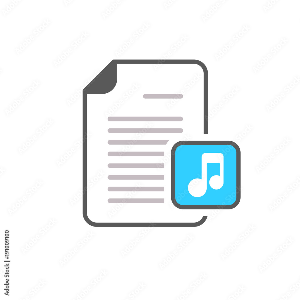 Audio document file music note page icon Audio document file music note page icon
