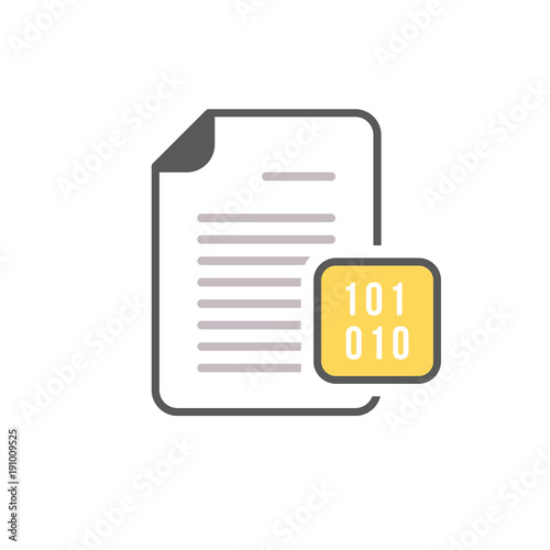 Binary code coding document file internet page web icon