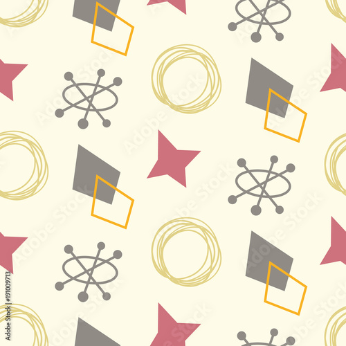 Mid century modern seamless pattern