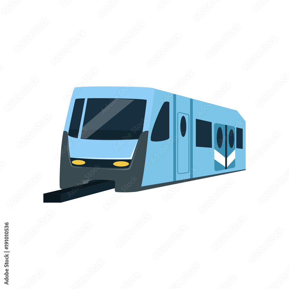 Underground train locomotive, subway transport vector Illustration