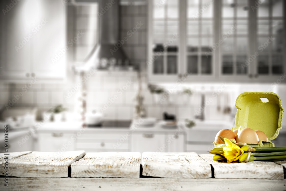 Obraz premium easter eggs and kitchen space 