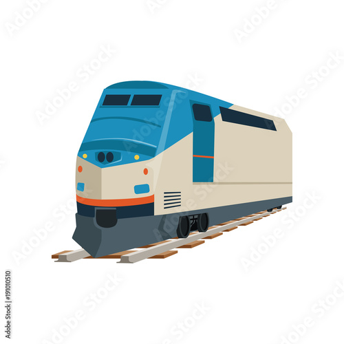 Speed modern train locomotive vector Illustration