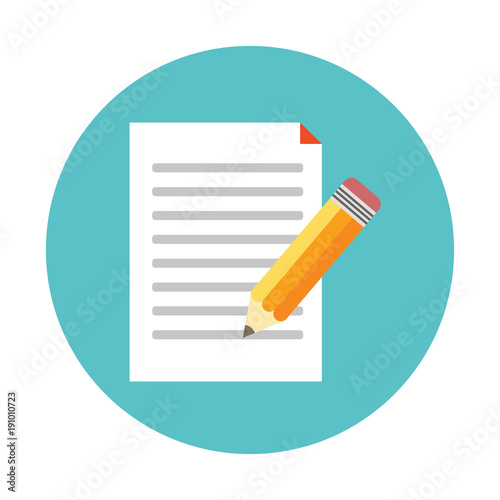 document and pencil vector 