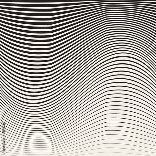 Wallpaper Mural Abstract black and white halftone vertical waves stripes pattern. Torontodigital.ca