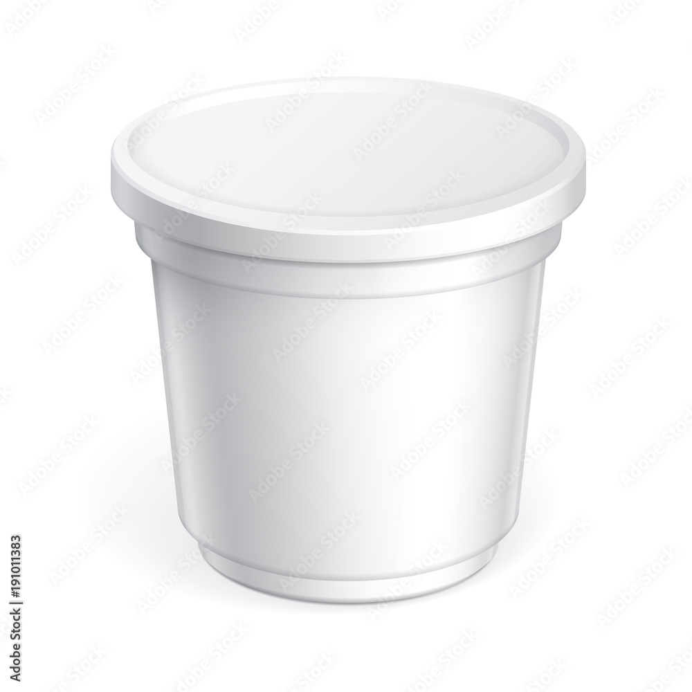 White blank plastic container White blank plastic container
