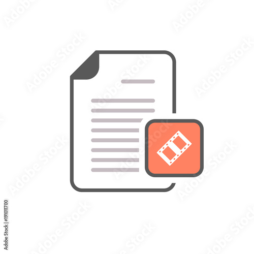 Document extension file format movie page video icon