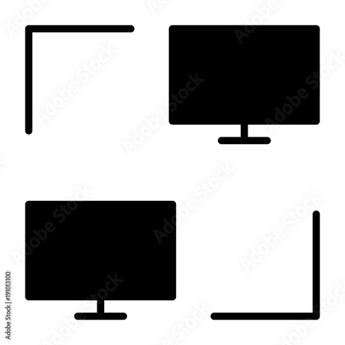 Computer Network Icon. LAN Vector Simple Minimal 96x96 Pictogram