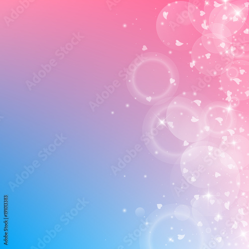 Falling hearts valentine background. Scatter right gradient on color transition background. Falling hearts valentines day excellent design. Vector illustration.