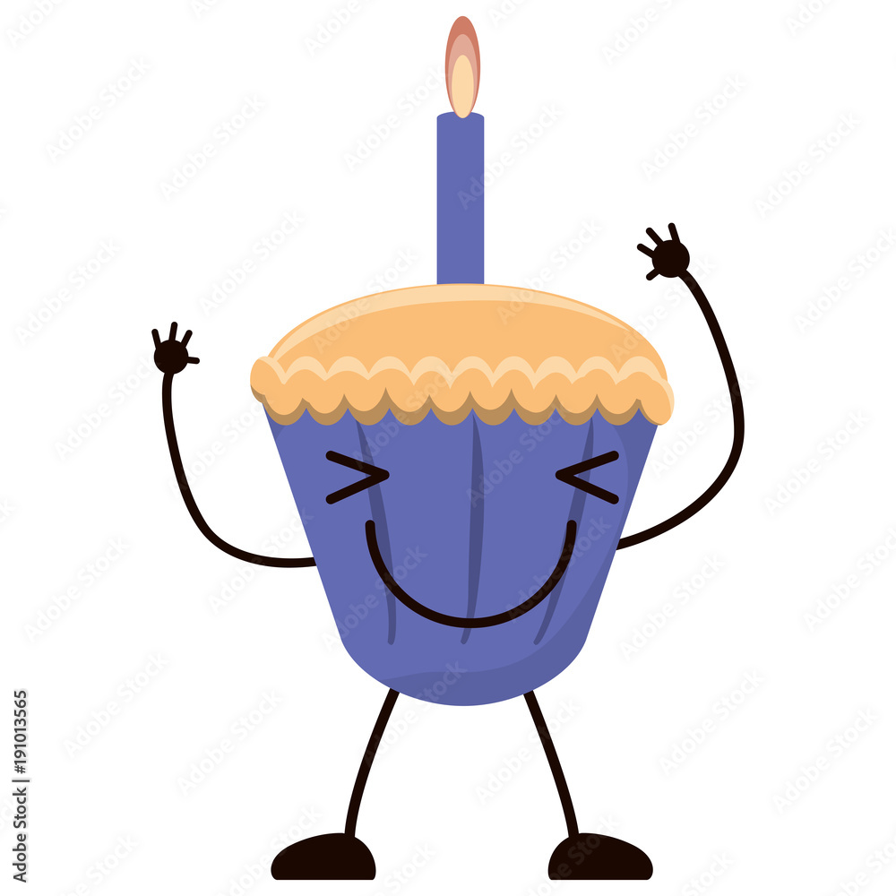 kawaii birthday cupcake icon kawaii birthday cupcake icon