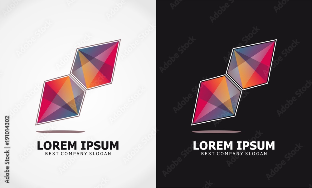 3d color geometric logo 3d color geometric logo
