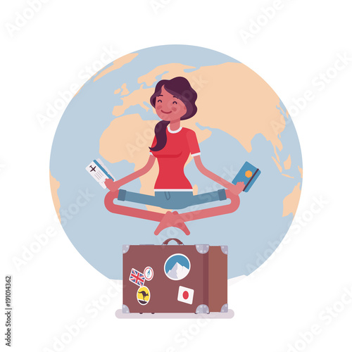 Young woman waiting for vacation